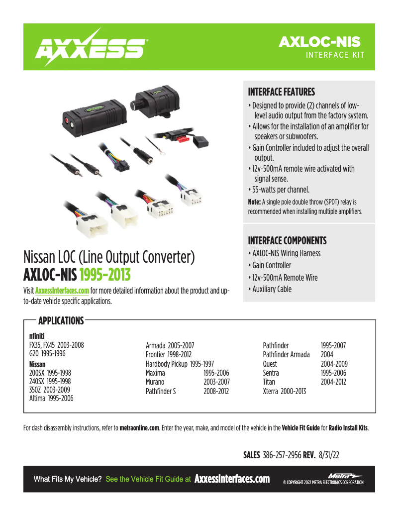 Página 1 del manual Ficha técnica AXESS AXLOC-NIS