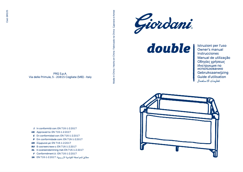 Page 1 de la notice Manuel utilisateur Giordani Double