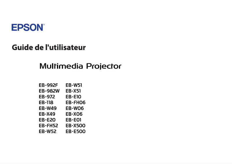 Image de la première page du manuel de l'appareil EB-982W