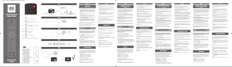 Page 1 de la notice Manuel utilisateur One for all KE1240