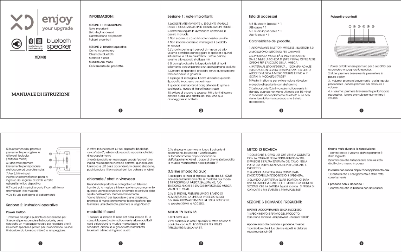 Page n°1 - Manuel utilisateur XD M8