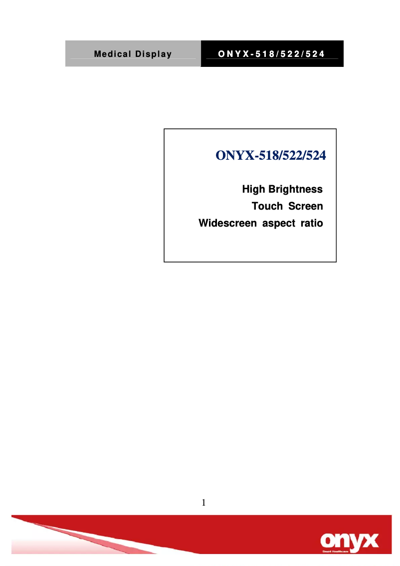 Page 1 de la notice Manuel utilisateur Onyx 522