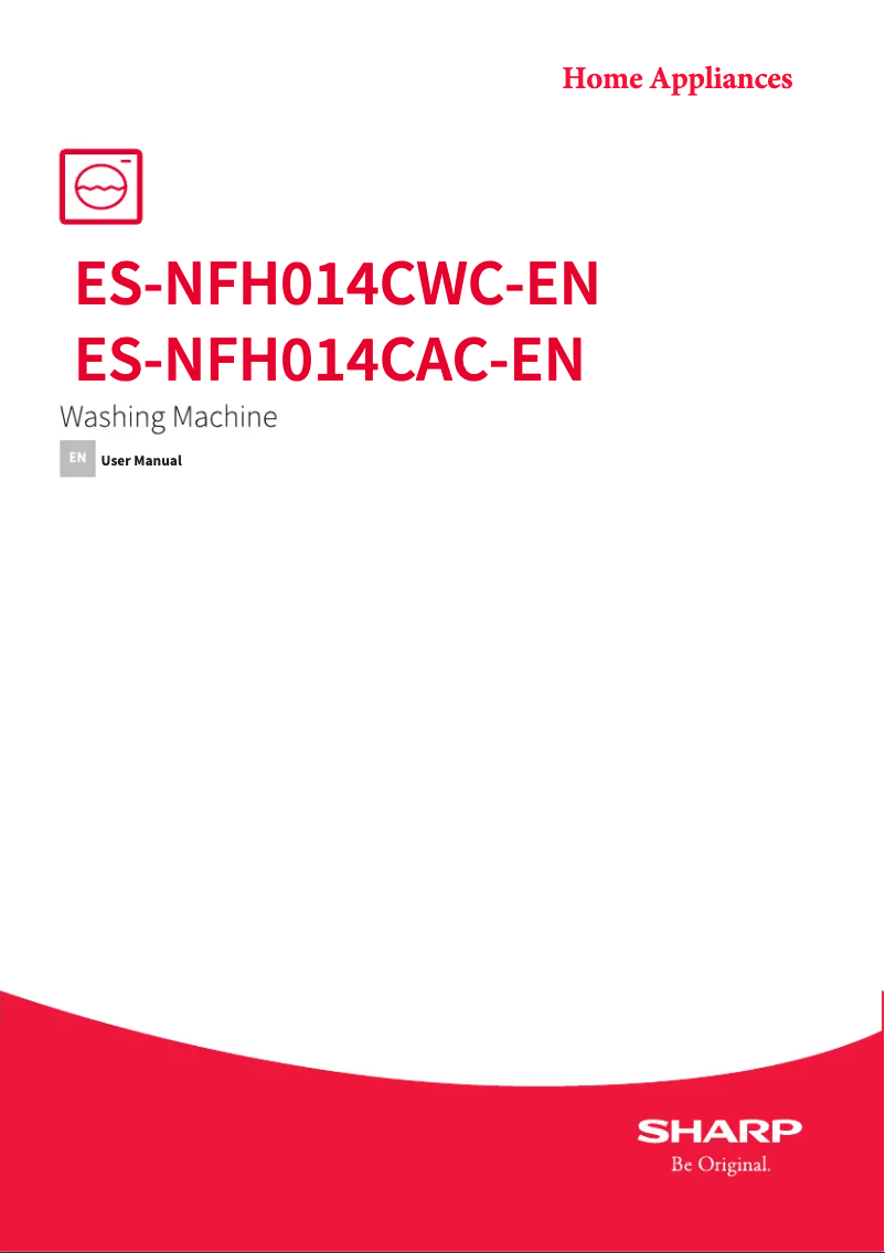 Image de la première page du manuel de l'appareil ES-NFH014CWC-EN