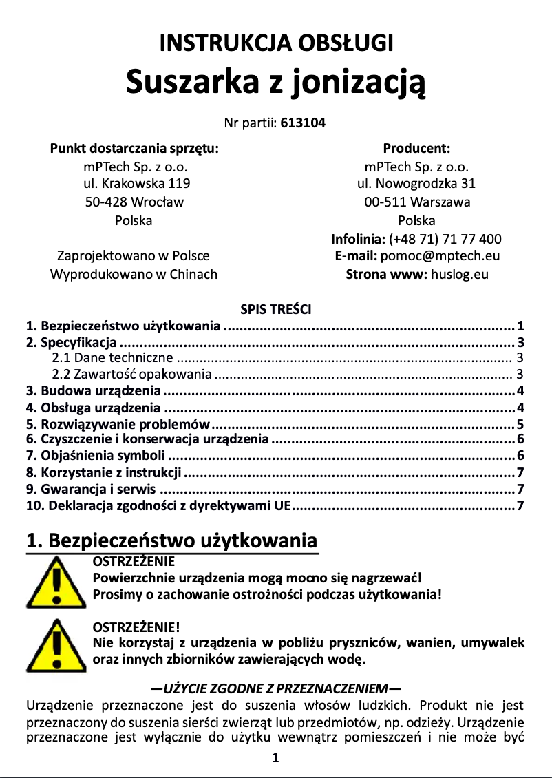 Image de la première page du manuel de l'appareil BE-570234