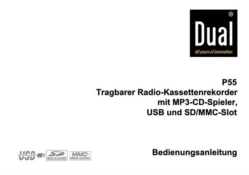 Image de la première page du manuel de l'appareil P55