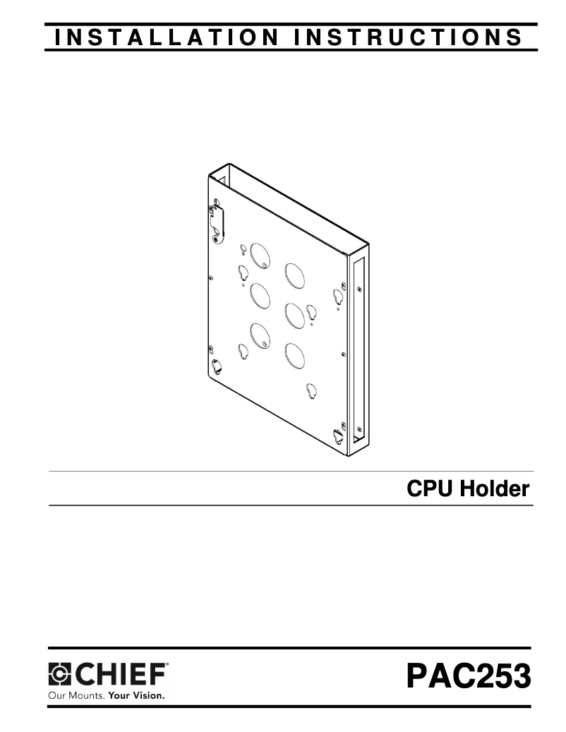 Page n°1 - Manuel utilisateur Chief PAC253