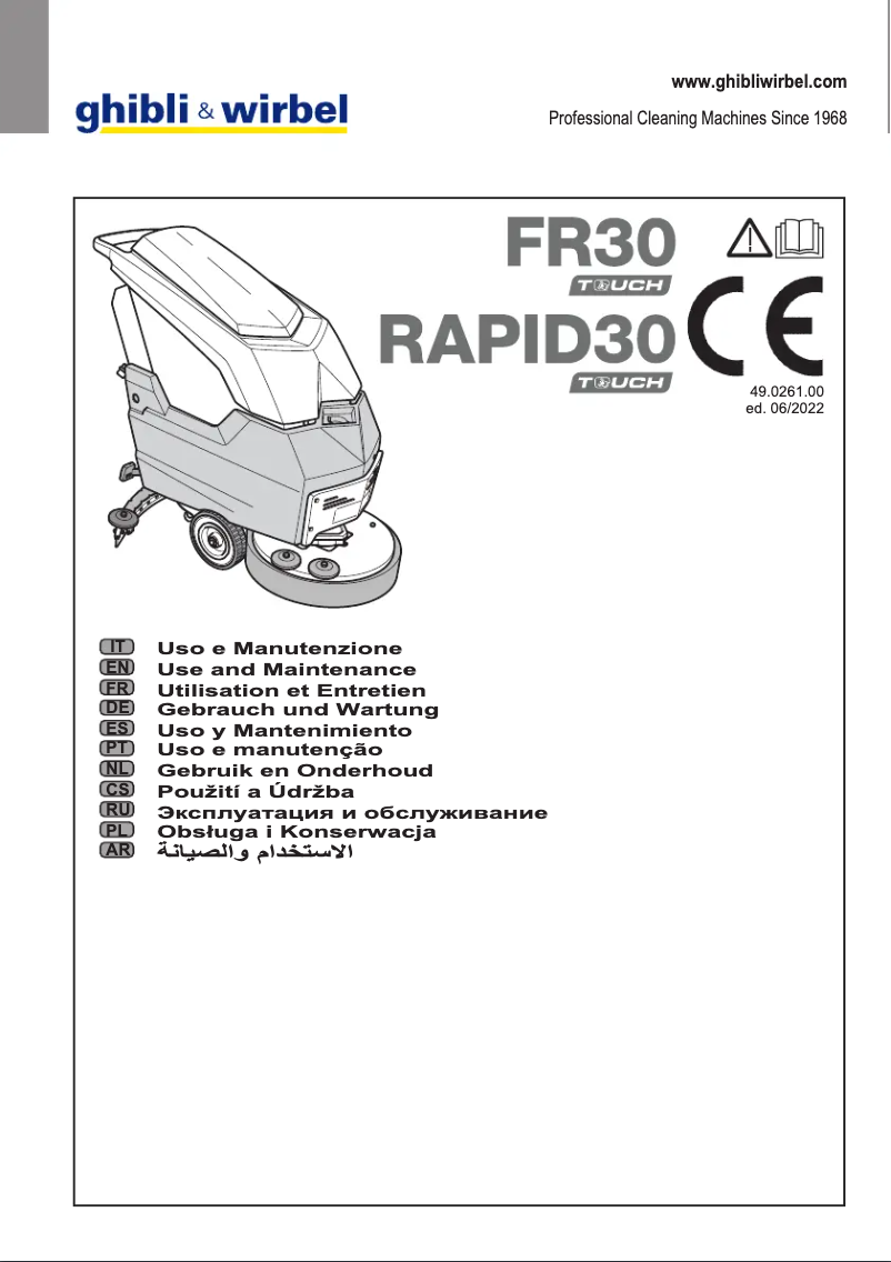 Page n°1 - Manuel d'utilisation et d'entretien Ghibli & Wirbel FR 30 D 45 BC TOUCH