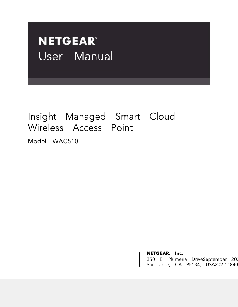 Page n°1 - Manuel utilisateur Netgear WAC510