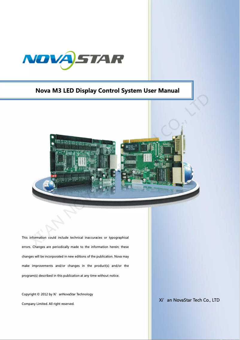 Page n°1 - Manuel utilisateur NovaStar MCTRL-300