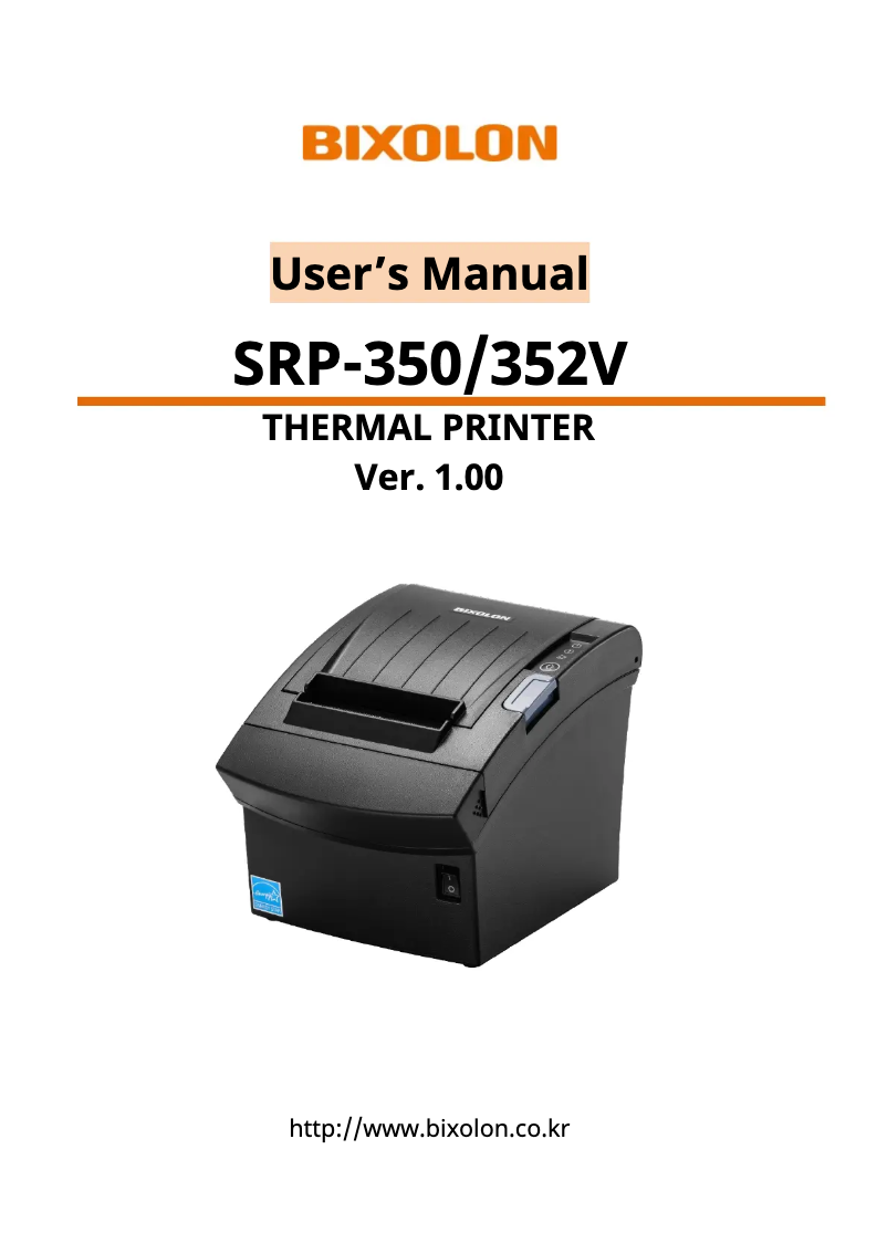 Page 1 de la notice Manuel utilisateur Bixolon SRP-350V