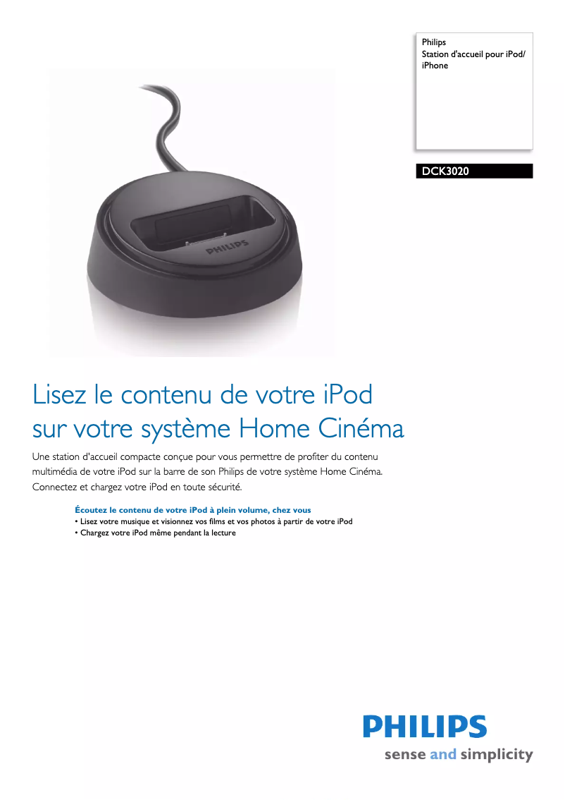 Image de la première page du manuel de l'appareil DCK3020