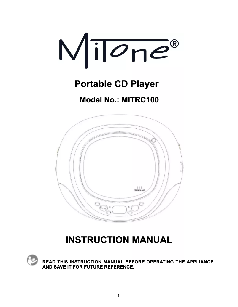 Page 1 de la notice Manuel utilisateur MiTone MITRC100
