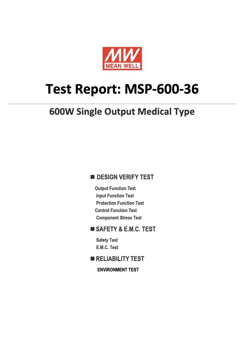 Image de la première page du manuel de l'appareil MSP-600-36