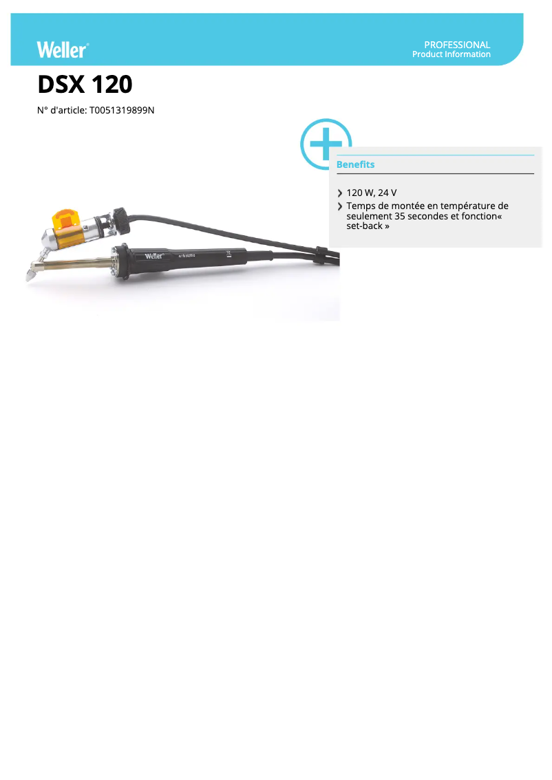 Page n°1 - Fiche technique Weller DSX 120