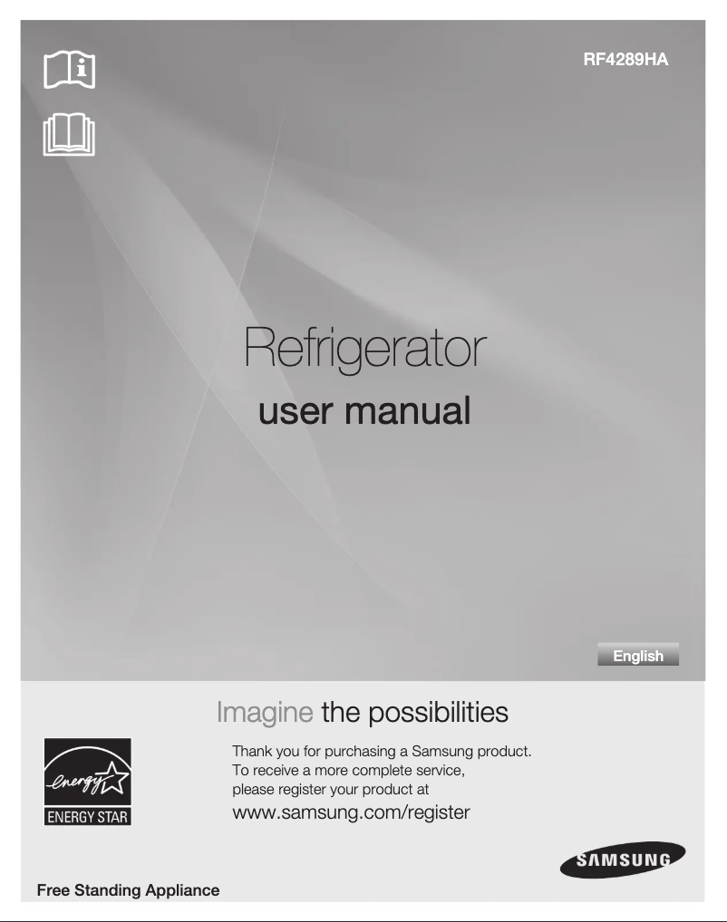 Page n°1 - Manuel utilisateur Samsung RF4289HARS