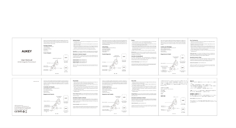 Page 1 de la notice Manuel utilisateur Aukey SK-A2