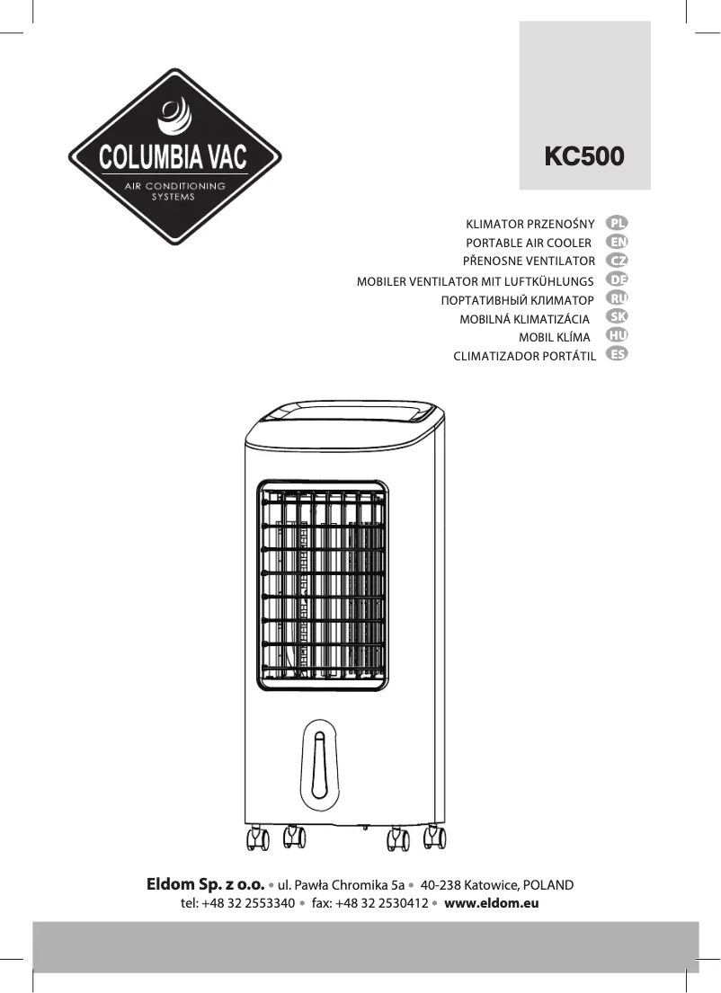 Image de la première page du manuel de l'appareil ColumbiaVac KC500