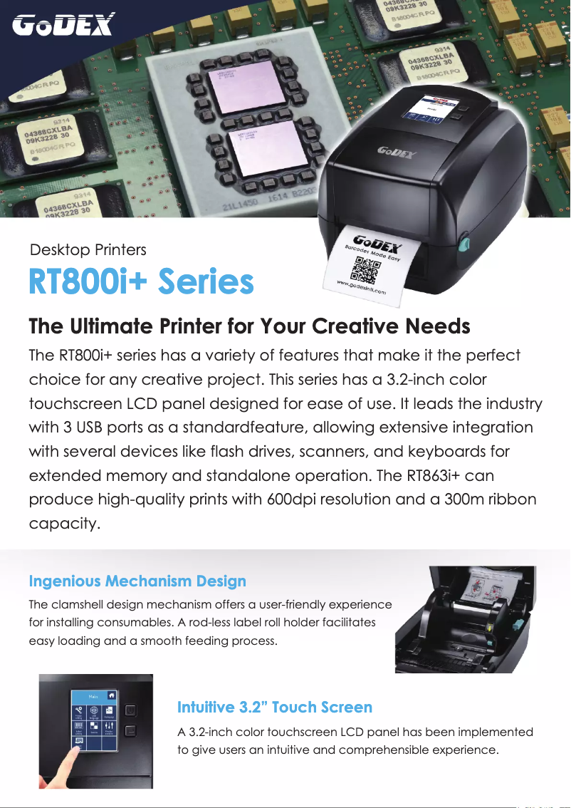 Page 1 de la notice Brochure Godex RT833i+