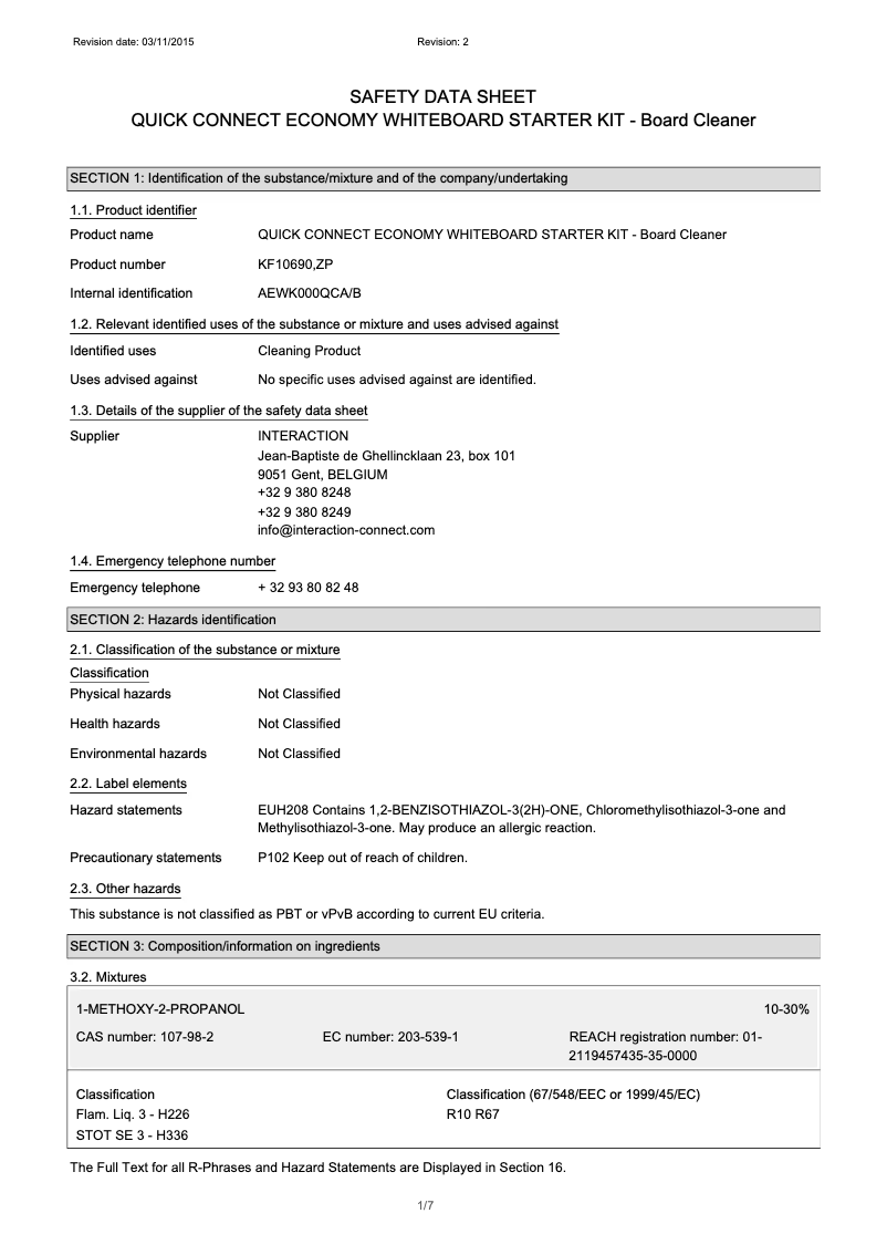 Page 1 de la notice Manuel utilisateur Q-Connect KF10690