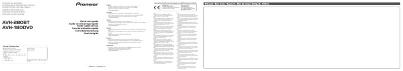 Image de la première page du manuel de l'appareil AVH-280BT
