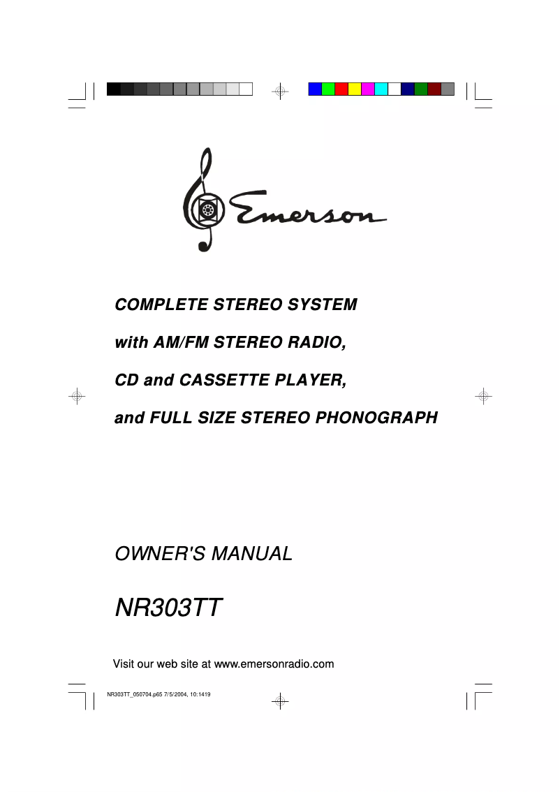 Image de la première page du manuel de l'appareil NR303TT