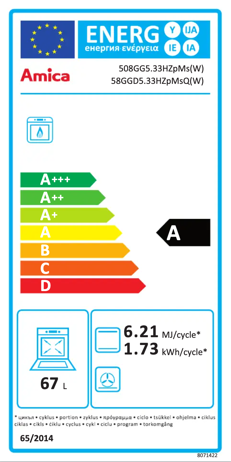 Page n°1 - Manuel utilisateur Amica 58GGD5.33HZPMSQ(W)