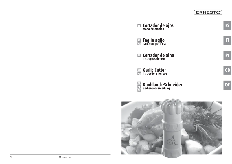 Page 1 de la notice Manuel utilisateur Ernesto IAN 063851