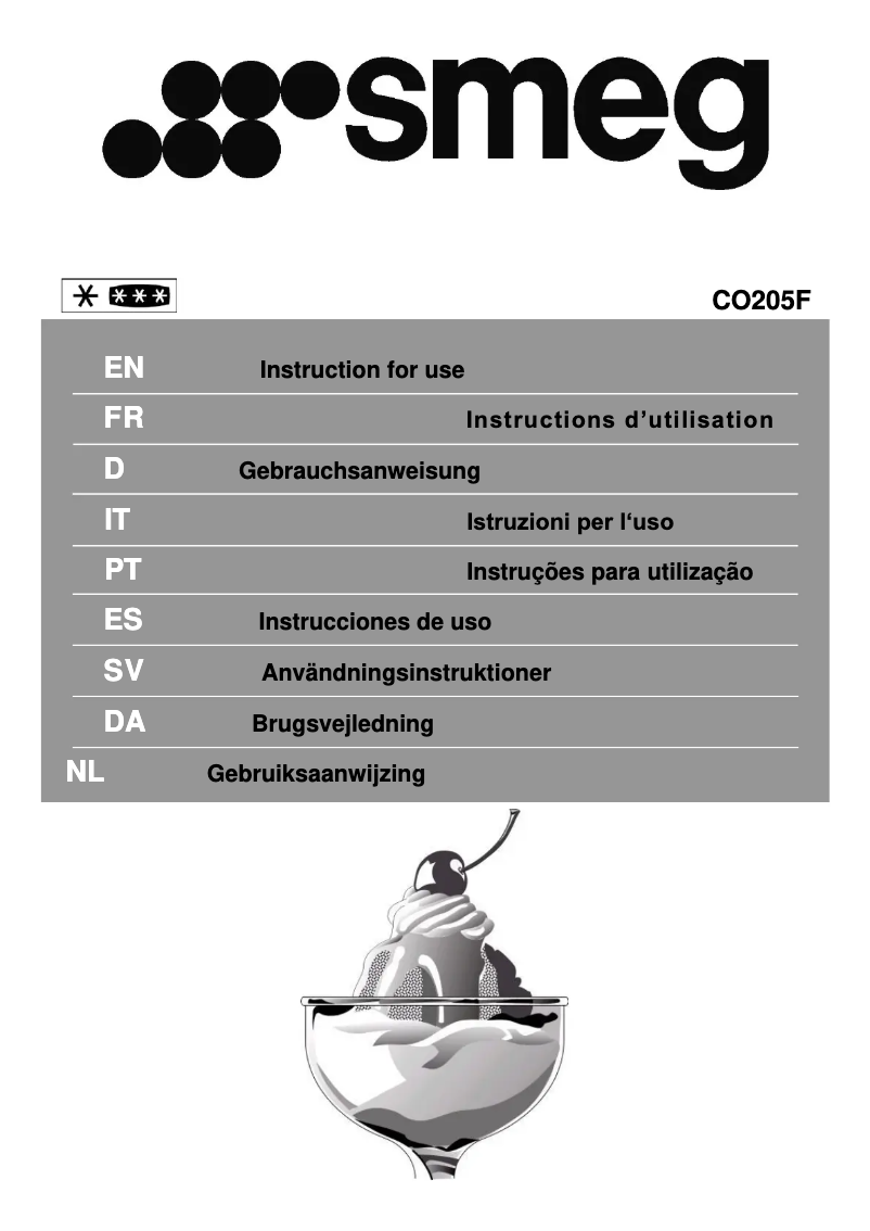 Page 1 de la notice Brochure Smeg CO205F