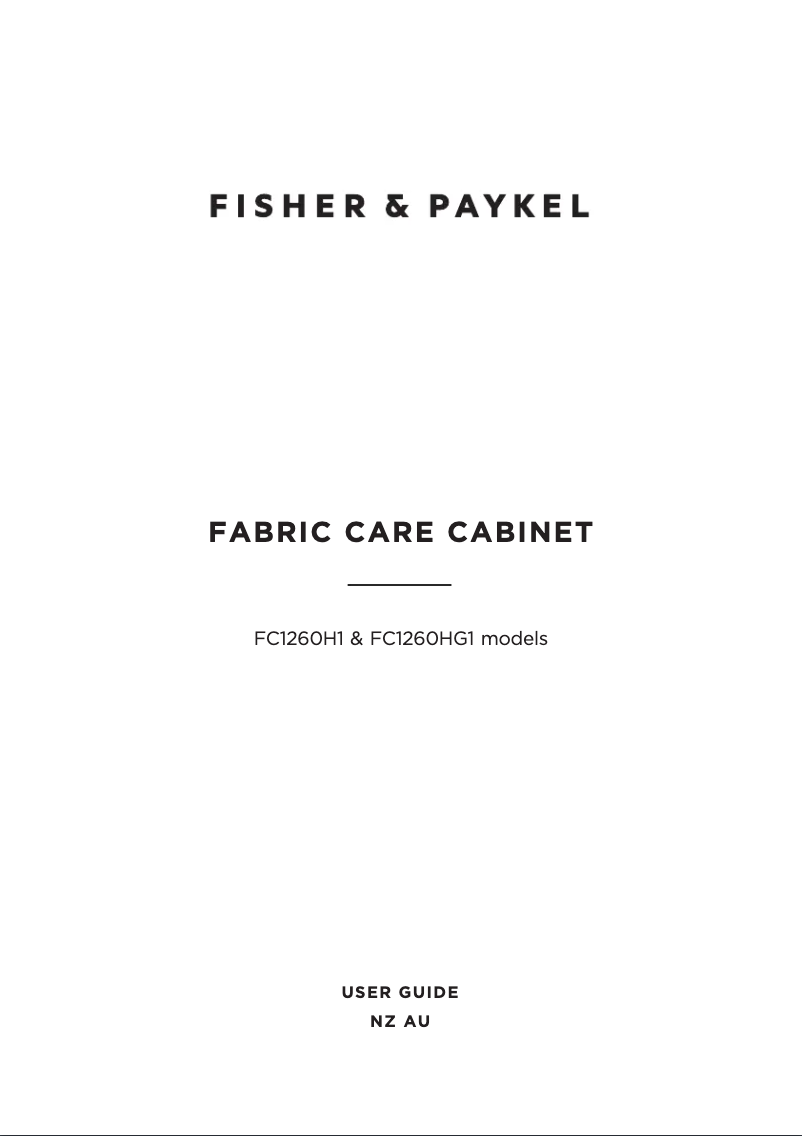 Page 1 de la notice Manuel utilisateur Fisher & Paykel FC1260HG1