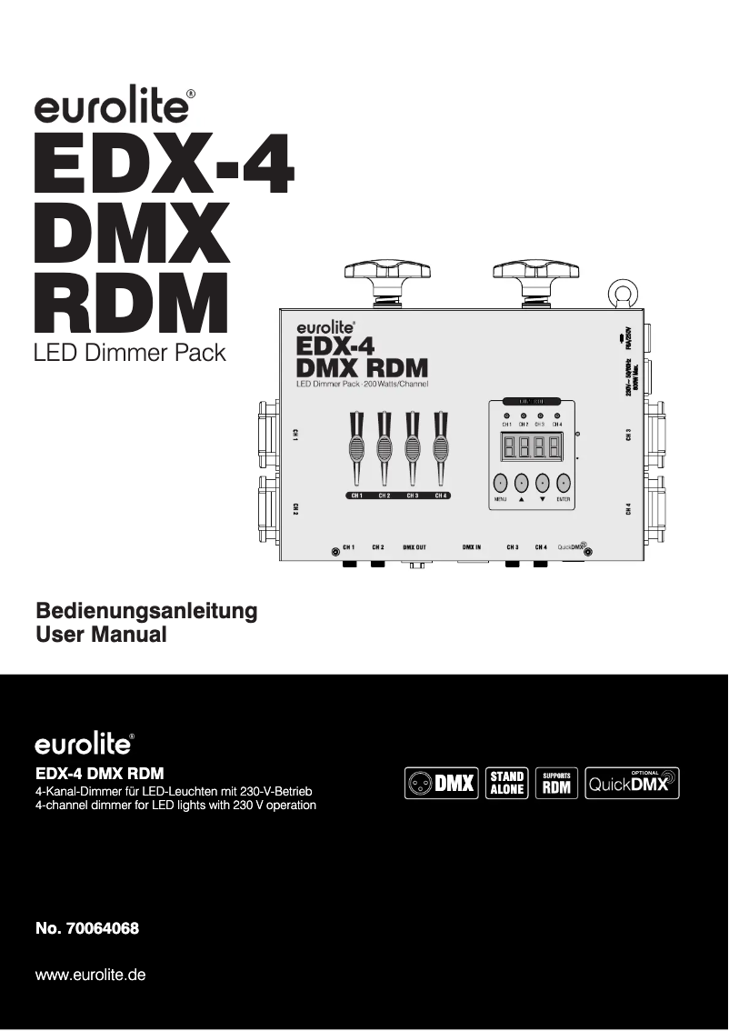 Image de la première page du manuel de l'appareil EDX-4 DMX RDM
