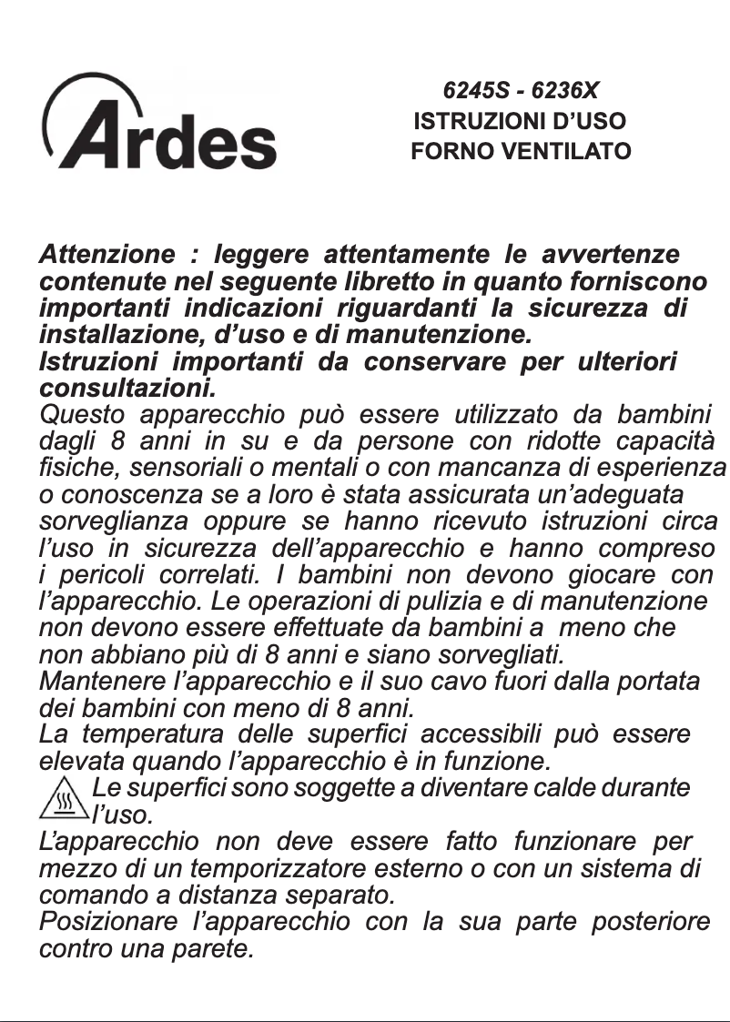 Página 1 del manual Manual de usuario Ardes AR6236X