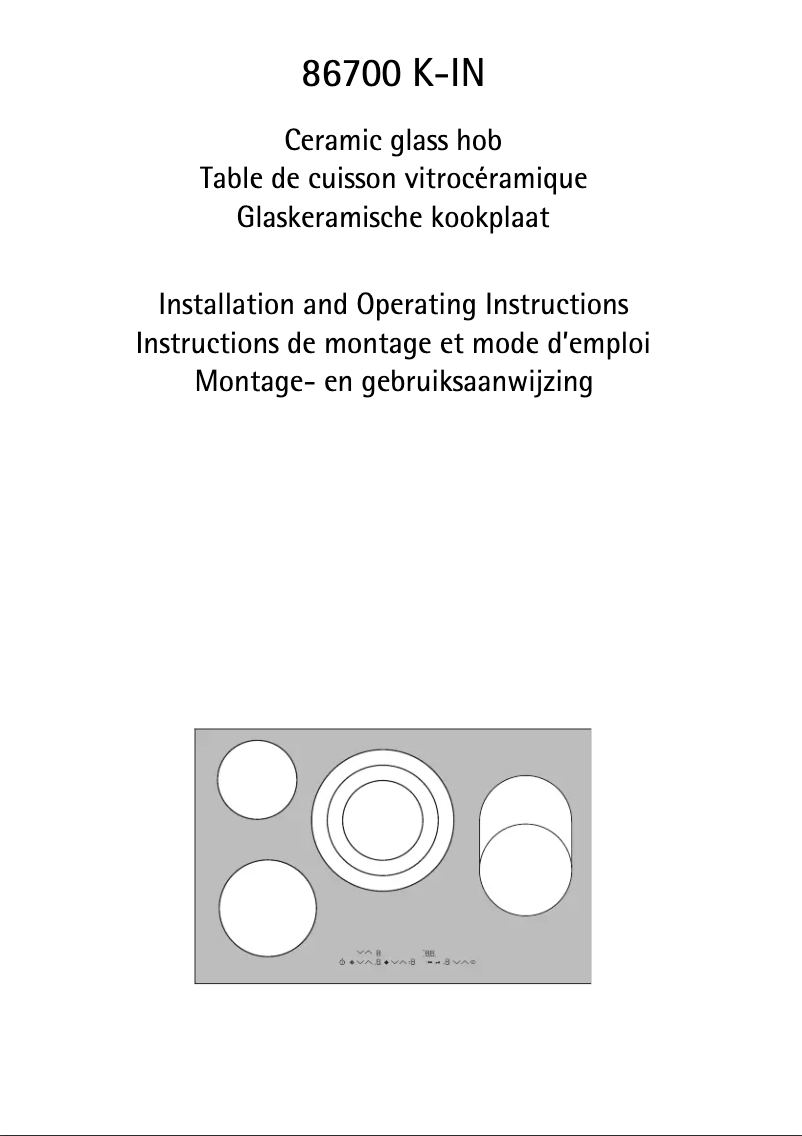 Page n°1 - Manuel utilisateur AEG-Electrolux 86700 KIN