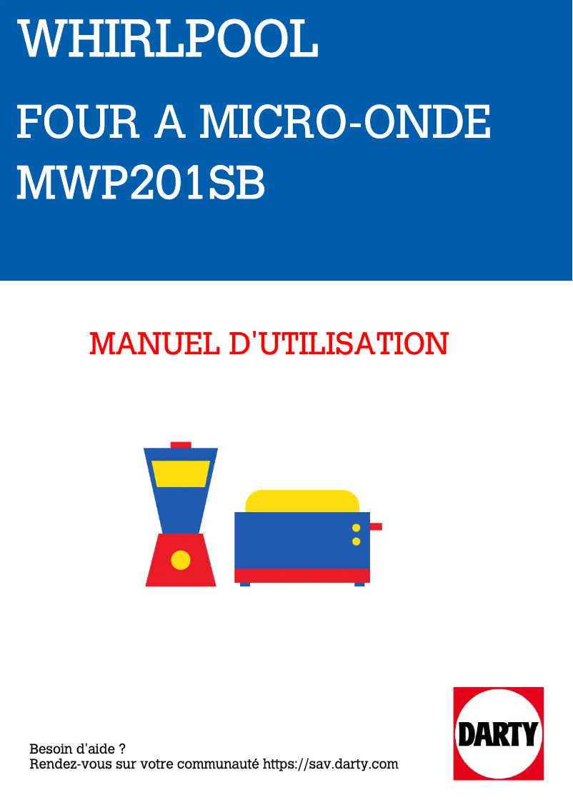 Image de la première page du manuel de l'appareil MWP201SB