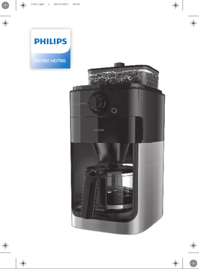 Page n°1 - Manuel utilisateur Philips Grind & Brew HD7765