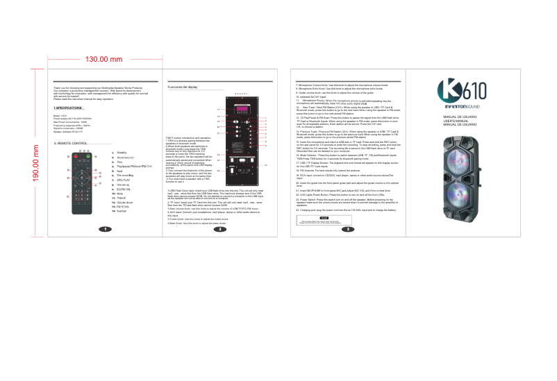 Page 1 de la notice Manuel utilisateur Infiniton K610