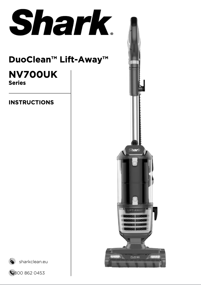 Page 1 de la notice Instructions / montage Shark DuoClean NV700UK