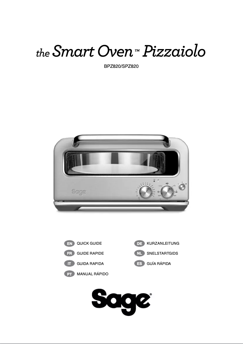 Image de la première page du manuel de l'appareil the Smart Oven Pizzaiolo BPZ820