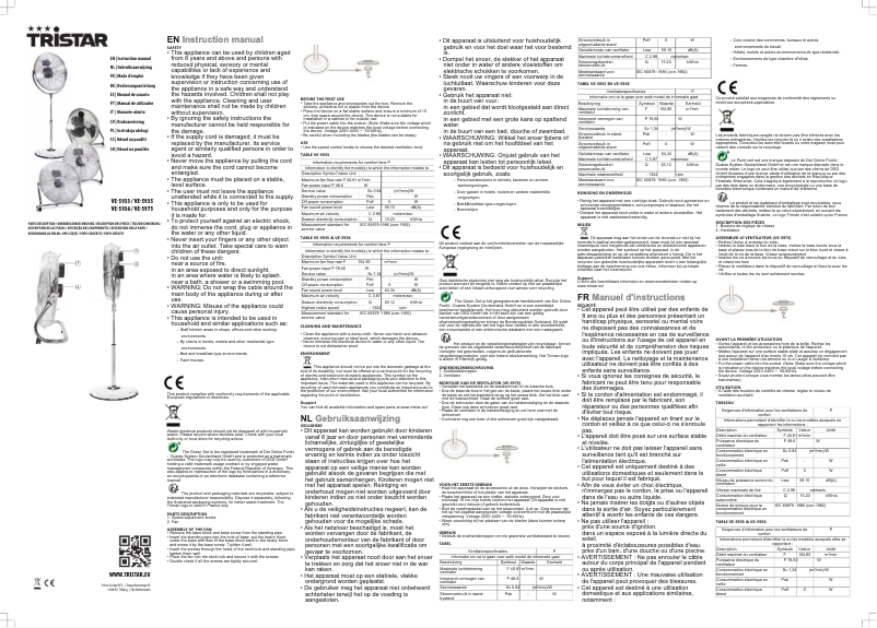 Página 1 del manual Manual de usuario TriStar VE-5933