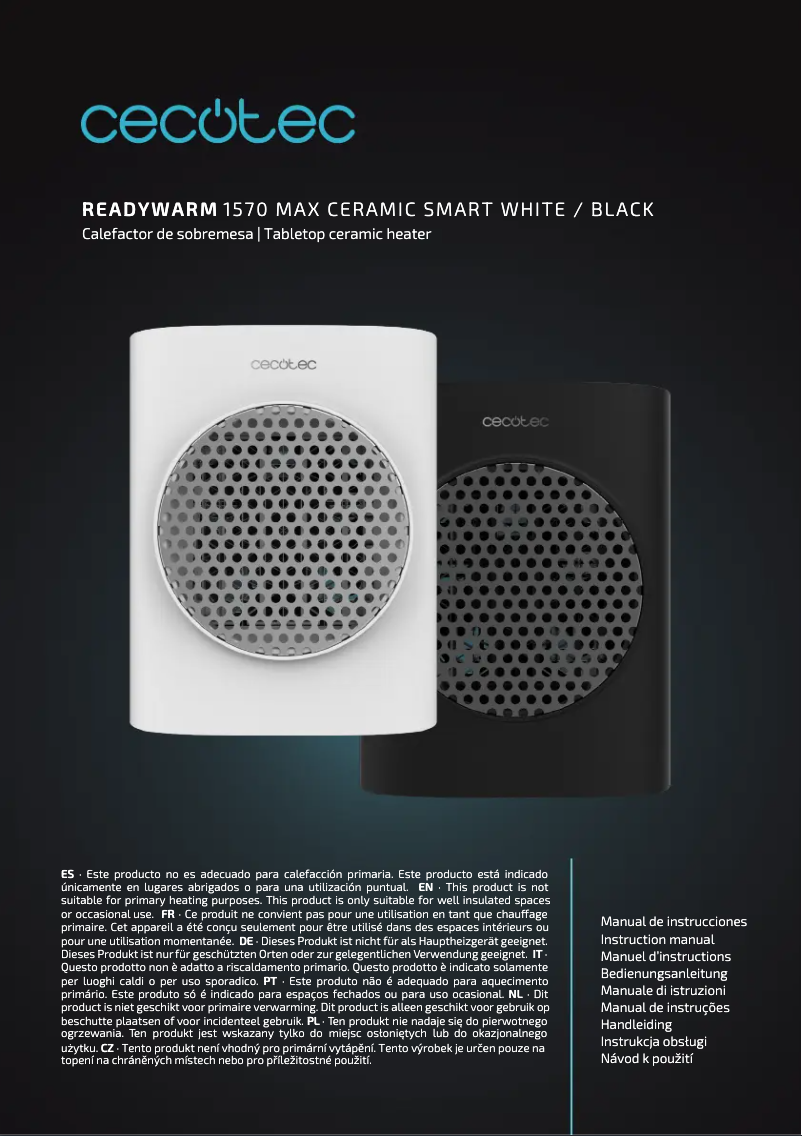 Page n°1 - Manuel utilisateur Cecotec ReadyWarm 1570 Max Ceramic Smart
