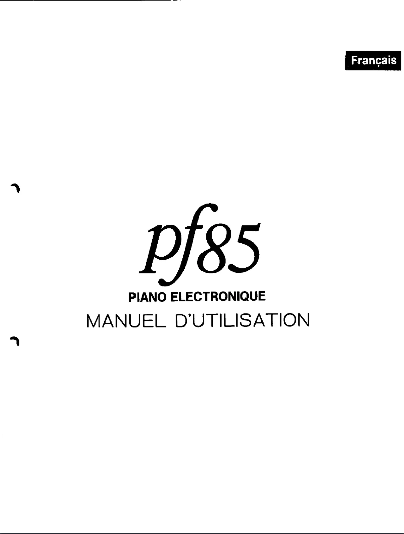 Page n°1 - Manuel utilisateur Yamaha PF85