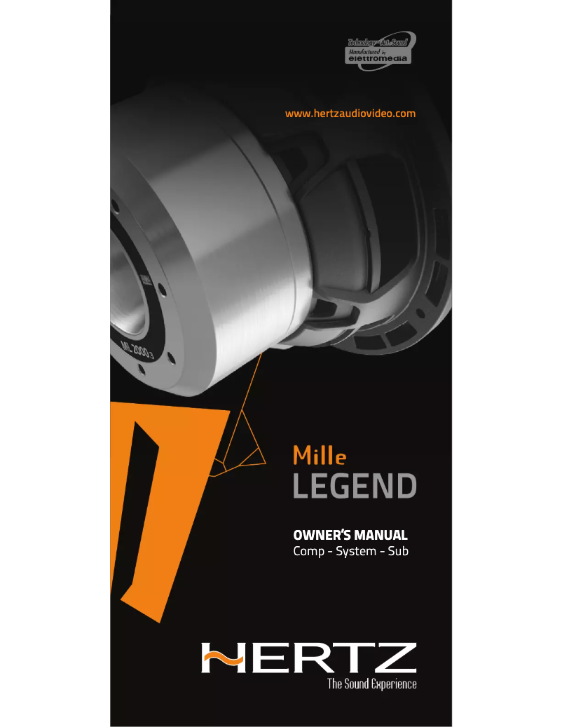 Page 1 de la notice Manuel utilisateur Hertz Mille Legend MML 2500.3