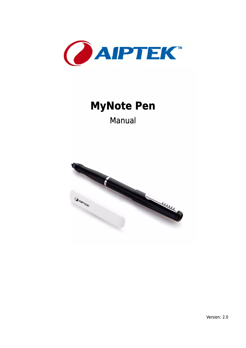 Page n°1 - Manuel utilisateur Aiptek MyNote Pen