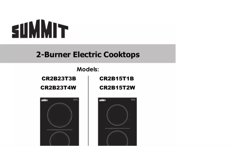 Image de la première page du manuel de l'appareil CR2B15T2W