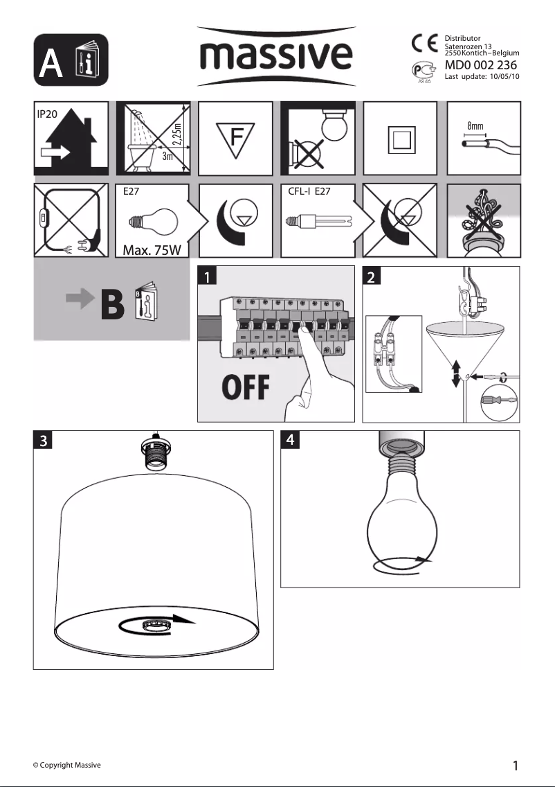 Page 1 de la notice Manuel utilisateur Massive Kico 40426/35/10