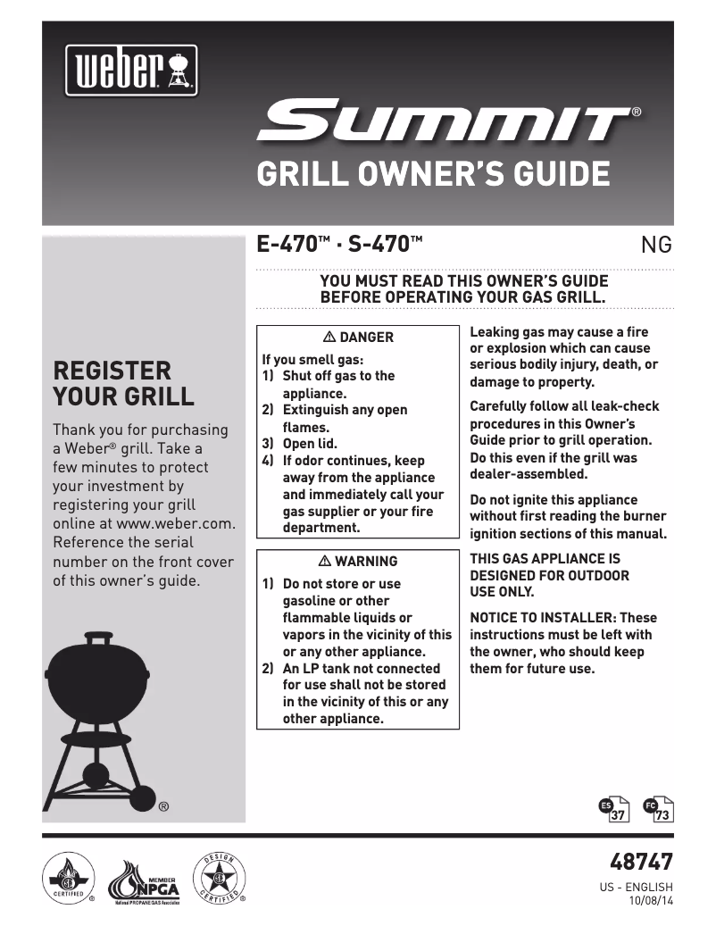 Image de la première page du manuel de l'appareil Summit E-470