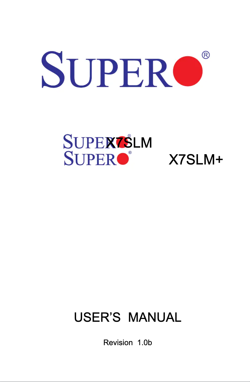 Image de la première page du manuel de l'appareil X7SLM