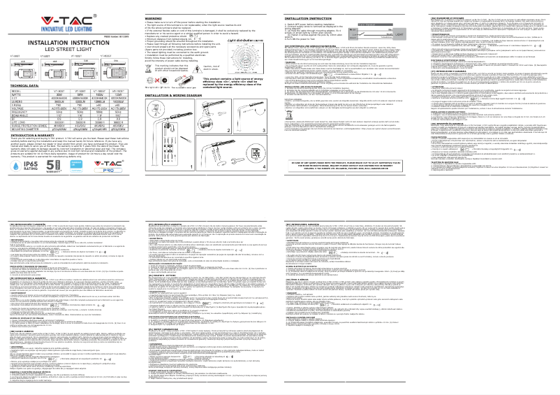 Page 1 de la notice Manuel utilisateur V-TAC VT-30ST
