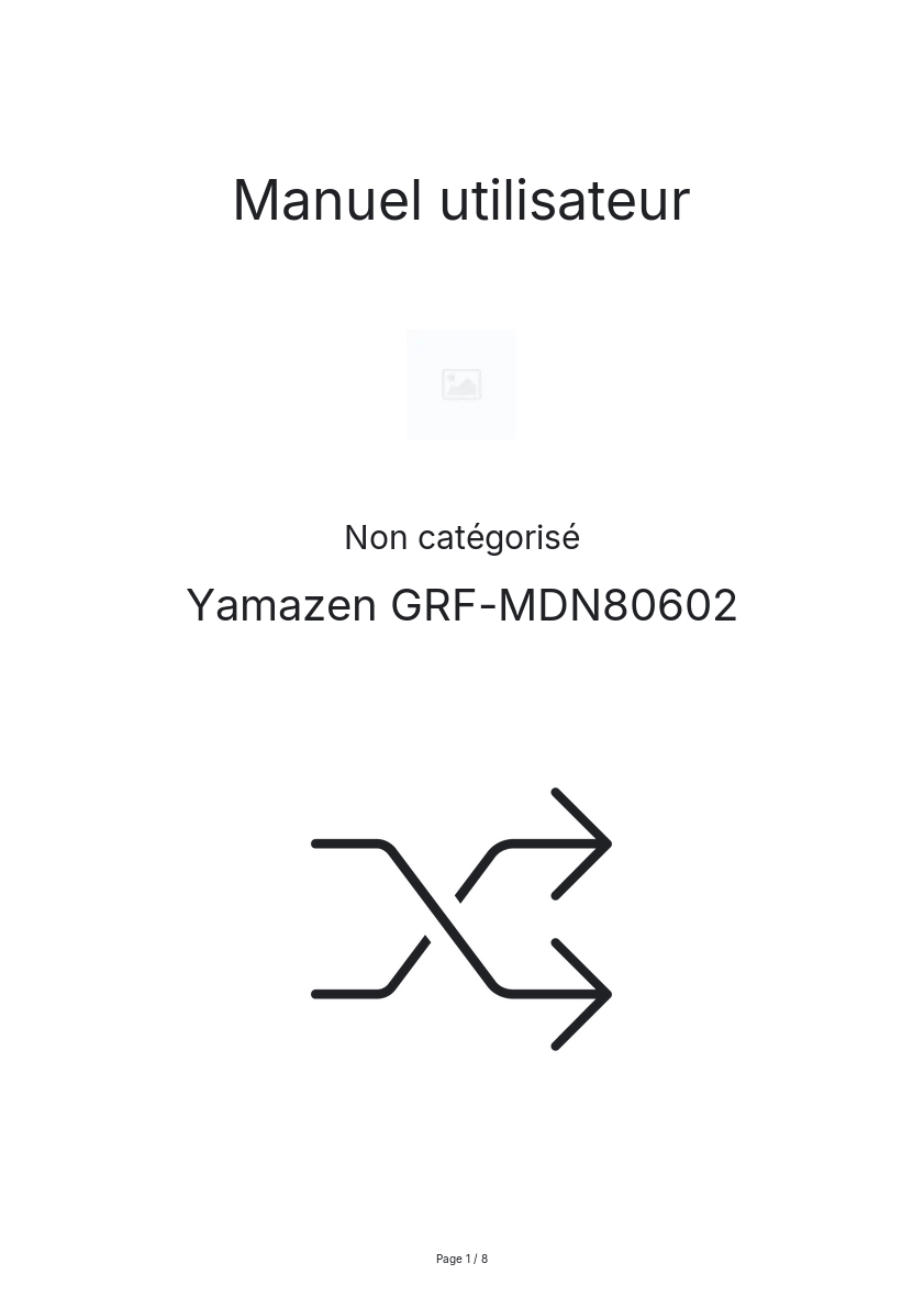 Page n°1 - Manuel utilisateur Yamazen GRF-MDN80602