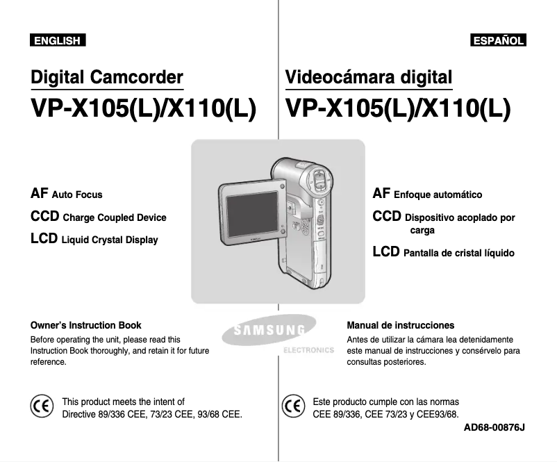 Page 1 de la notice Manuel utilisateur Samsung VP-X110