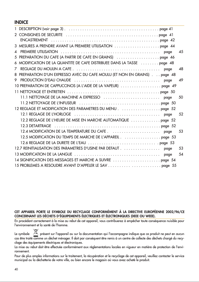 Image de la première page du manuel de l'appareil KM 7200IN